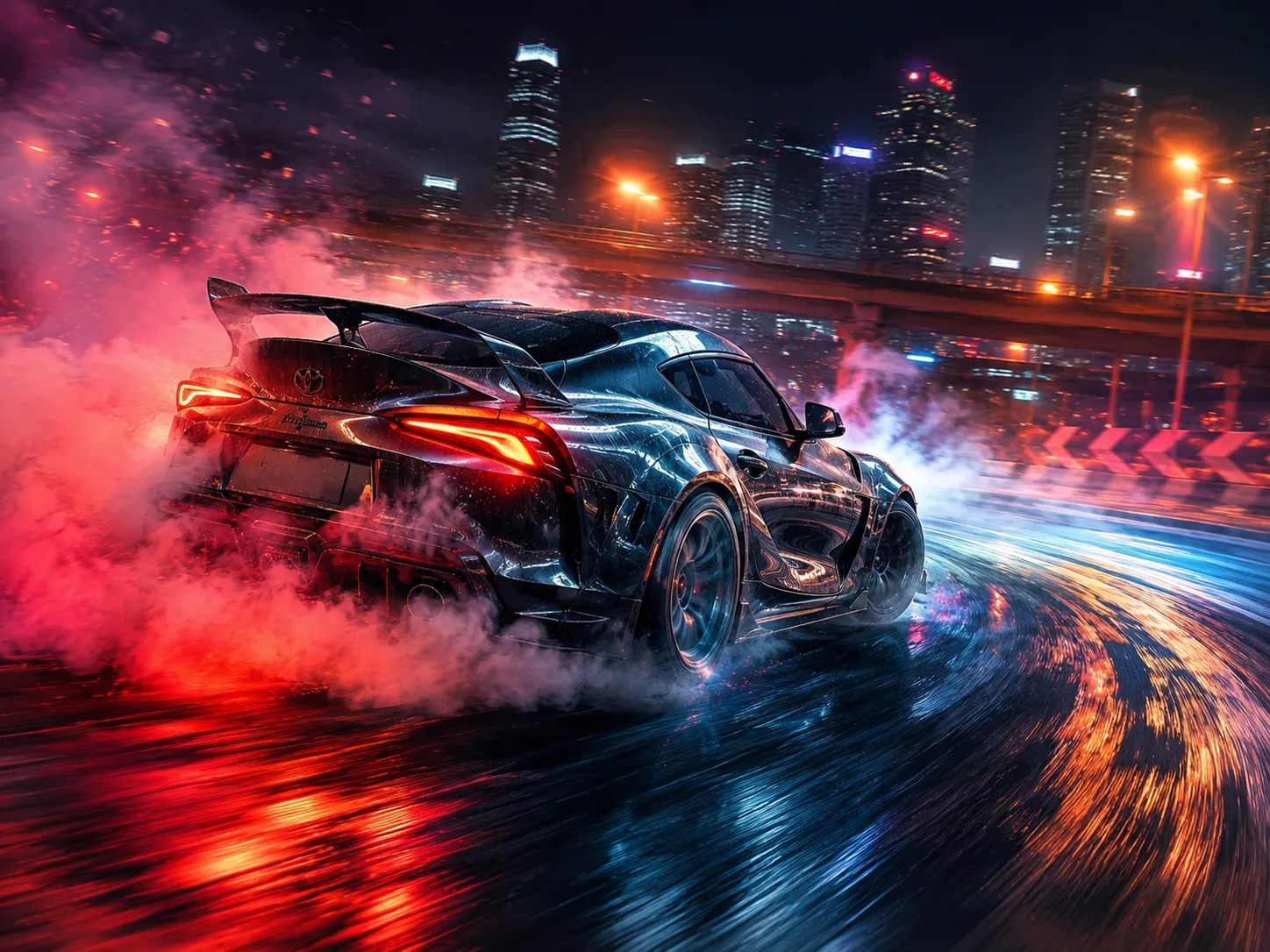 Toyota Supra éjszakai drift autós egérpad