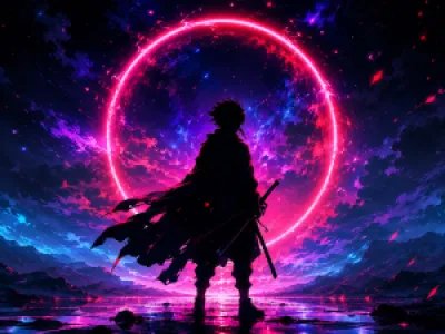 Neon szamuráj anime egérpad