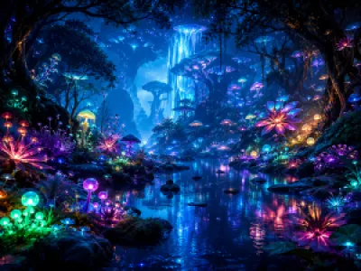 Fantasztikus biolumineszcens erdő egérpad