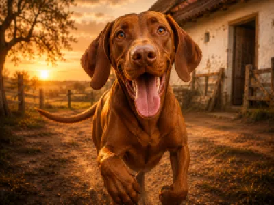 Magyar vizsla a naplementében egérpad