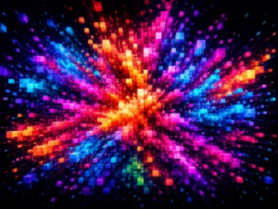 Neon színrobbanás 3D absztrakt digitális művészet egérpad