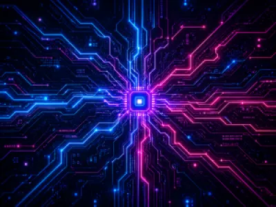 Neon kék és rózsaszín áramkör egérpad