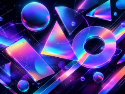 Neon absztrakt geometriai 3D formák egérpad