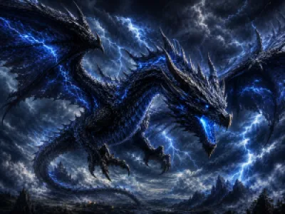 Villámvihar sárkány digitális fantasy egérpad