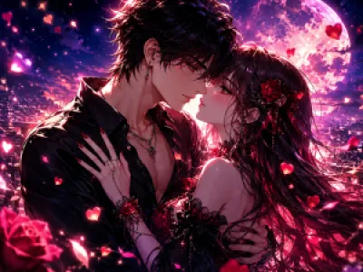 Romantikus anime pár holdfénynél egérpad